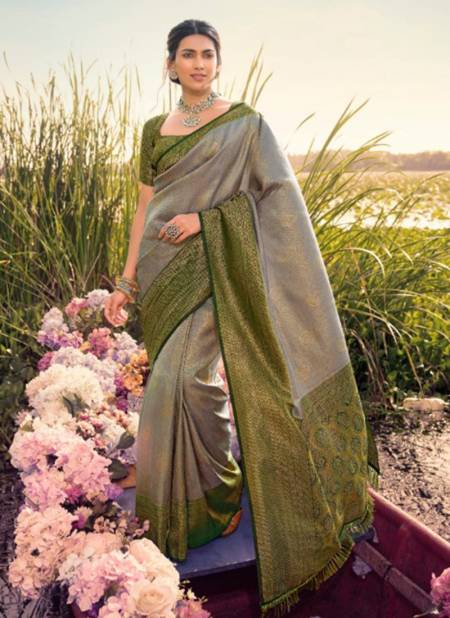 Gray Colour Parampara Vol-3 Pankh New Latest Designer Ethnic Wear Silk Saree Collection 3309